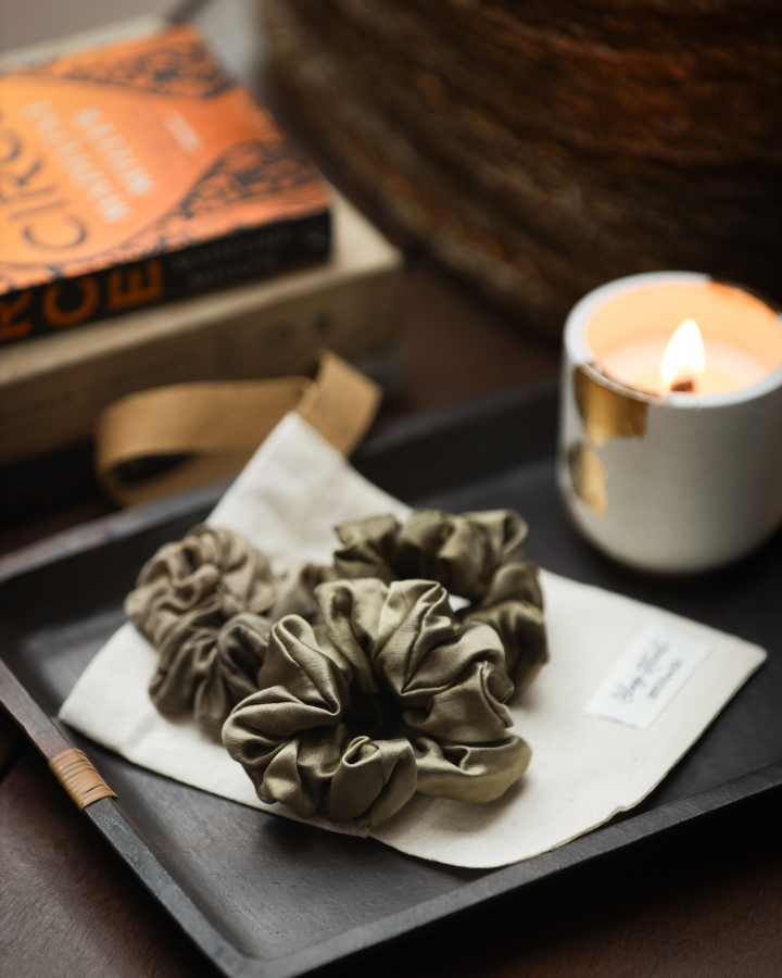 Mulberry Silk Scrunchies - Set of 3